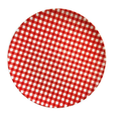 Prato Raso Cupido Xadrez Red 26cm