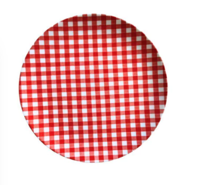 Prato Sobremesa Cupido Xadrez Red 21cm