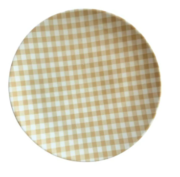 Prato Sobremesa Cupido Xadrez Bege 21cm