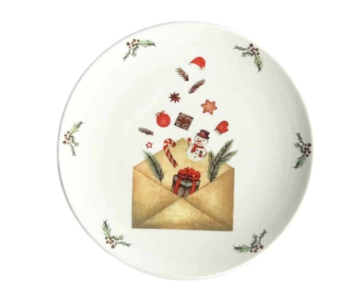 Prato Sobremesa Azevinho Carta 21 cm