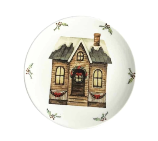 Prato Sobremesa Azevinho Casinha 21 cm