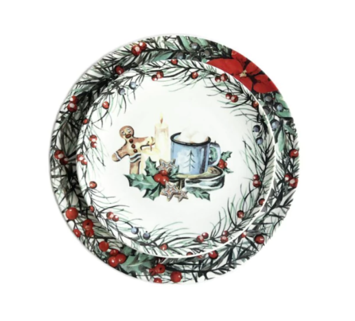 Kit Raso e Sobremesa Porcelana estampa ginger