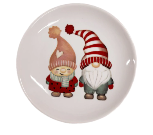 Prato Pão Brinquedos Noéis Gnomos