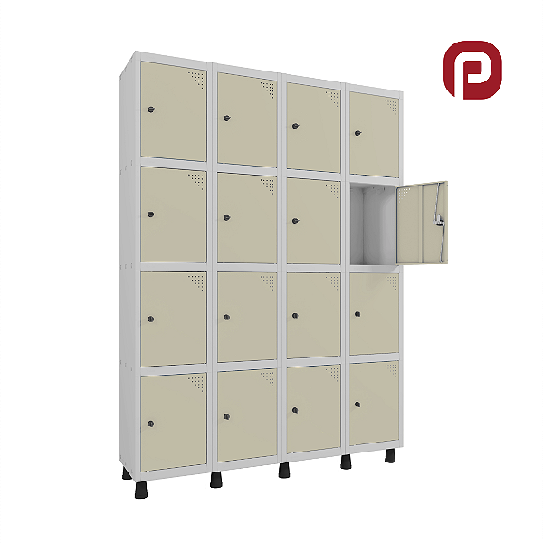 Roupeiro  Aço com 16 portas para cadeado Pandin GRP 504/16