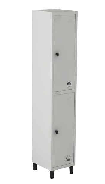 Roupeiro de Aço com 2 Portas para Cadeado- Cristal - Marzo Vitorino