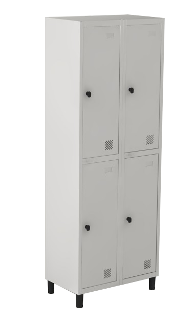 Roupeiro de Aço com 4 Portas Cristal para Cadeado - Marzo Vitorino