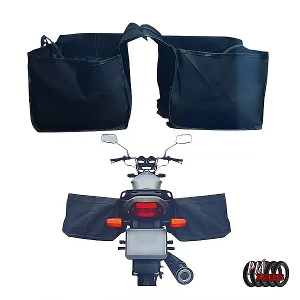 Alforge Lateral Para Moto Com Baú Universal Cargo Cor Preto 160 L