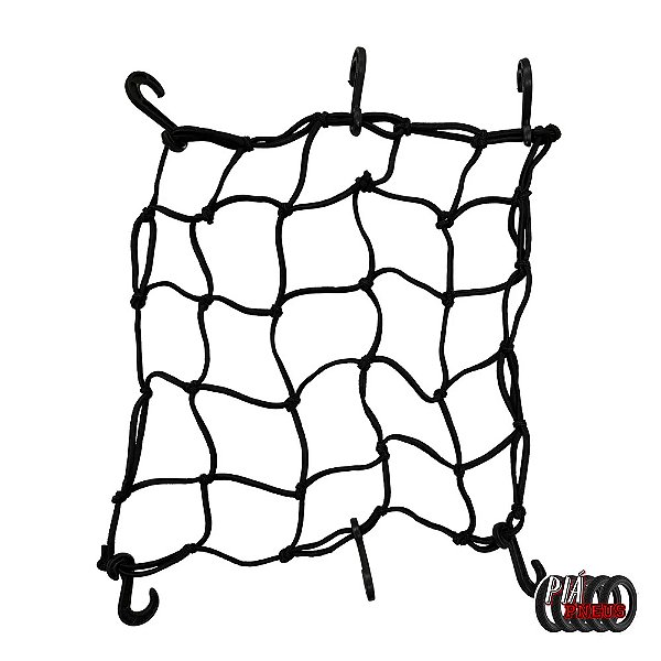 Rede Elastica Para Capacete 35x35 Preta, Azul e Vermelha- Redinha Bagageiro Ma