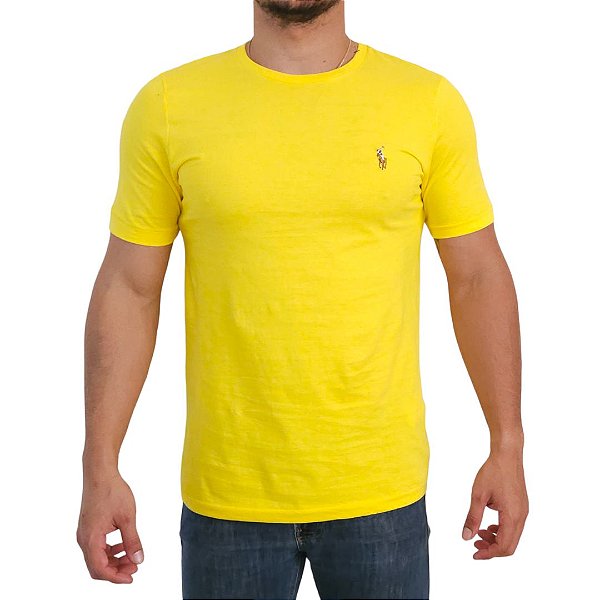 Camiseta Ralph Lauren Amarelo Logo Colorido