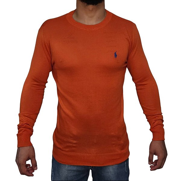 Suéter Ralph Lauren Gola Redonda Laranja