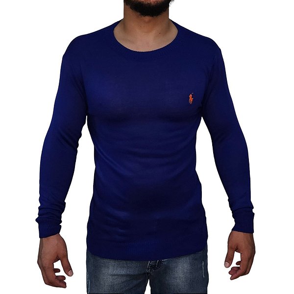 Suéter Ralph Lauren Gola Redonda Azul Royal