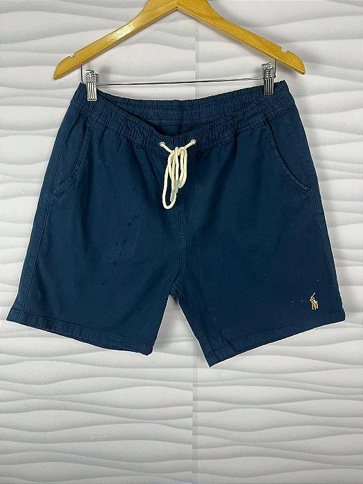 Short Sarja Ralph Lauren Marinho Logo Colorido