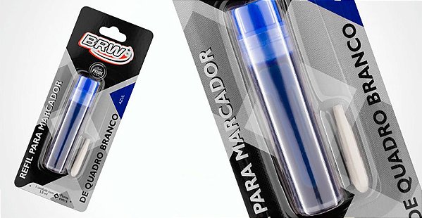 REFIL MARCADOR QUADRO BRANCO AZUL BRW