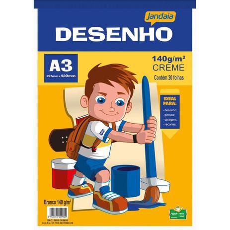BLOCO TÉCNICO SEM MARGEM A4 140G CREME JANDAIA