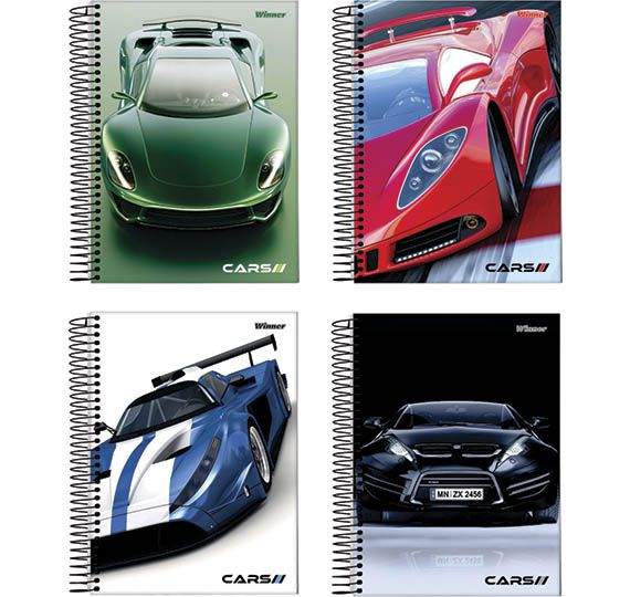 Caderno 1 matéria capa dura Cars 80 fls Jandaia