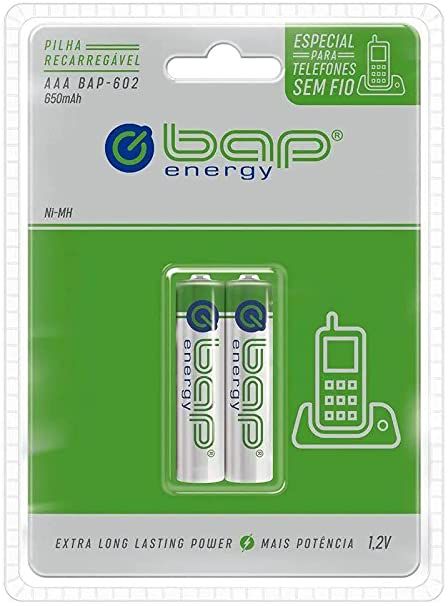 Pilha Recarregavel AAA 1.2v 650mah C/2 Bap602