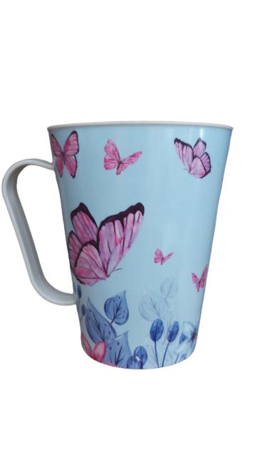 CANECA DECORADA BORBOLETAS 430ML KOZIPLAST