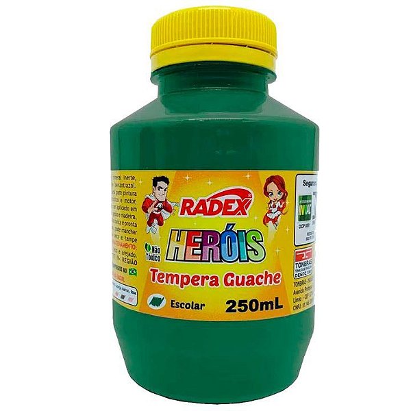 TINTA GUACHE ESCOLAR RADEX 250ML VERDE