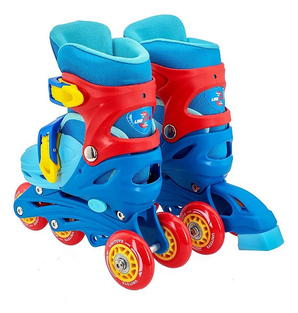 PATINS 3 EM 1 TURMA DA AVENTURA AZUL UNITOYS