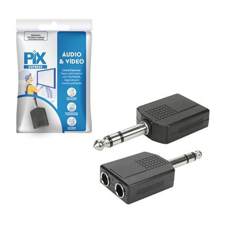 ADAPTADOR P10 MACHO ESTEREO 2x P10 FEMEA ESTEREO