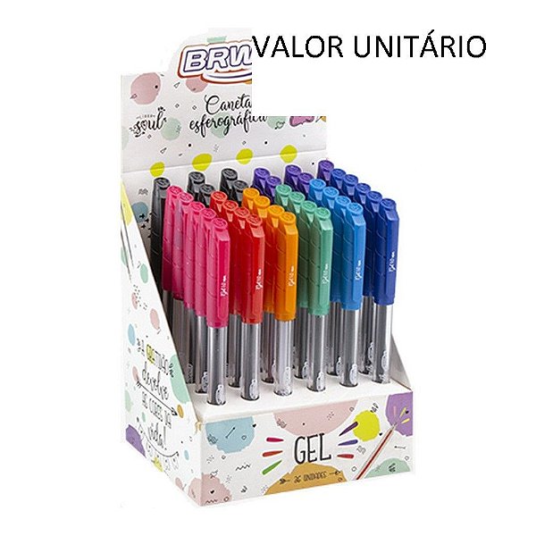 CANETA ESFEROGRÁFICA GEL 1.0MM SORTIDA BRW