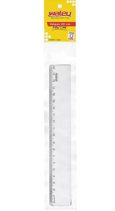 REGUA 20 CM WALEU NEW LINE COLORS CRISTAL