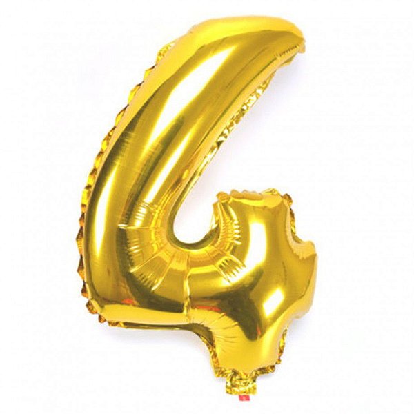 BALÃO METALIZADO 40cm (18") DOURADO "4"