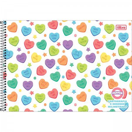 CADERNO ESPIRAL CD FEM. CARTOGRAFIA PEPPER 80F