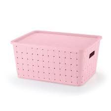 CESTO PRATICO RATTAN 21 LTS - ROSA