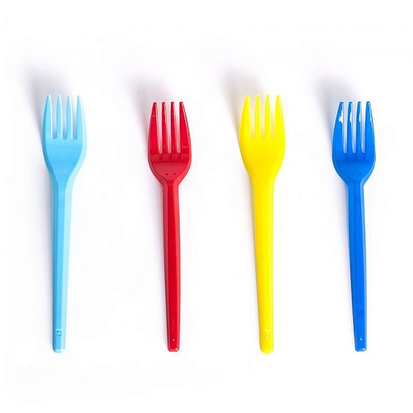 GARFO PLASTICO MEDIO AZUL 10 UNIDADES