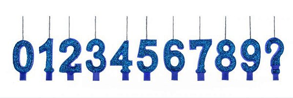 VELA SUPER GLITER AZUL 5 DOCEFESTA