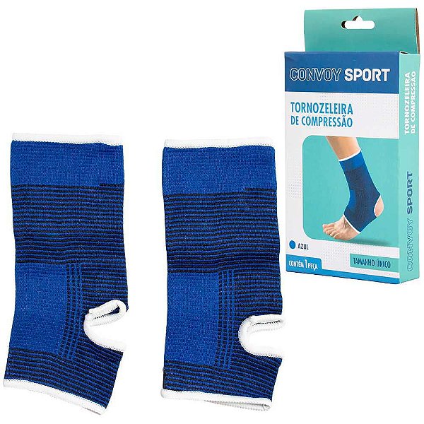 TORNOZELEIRA DE POLIESTER CONVOY SPORT AZUL C/2 PC