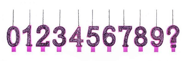VELA SUPER GLITER ROSA 7 DOCEFESTA