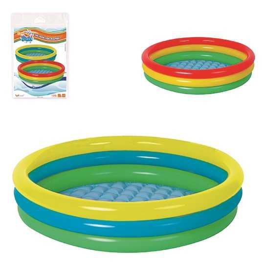 PISCINA 3 ANEIS FUNDO INFLÁVEL 126 LITROS WELLMIX
