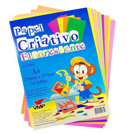 BLOCO CRIATIVO FLUORESCENTE A4 50FLS OFFSET VMP