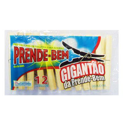 PRENDEDOR DE ROUPA DE MADEIRA GIGANTAO 12PÇS