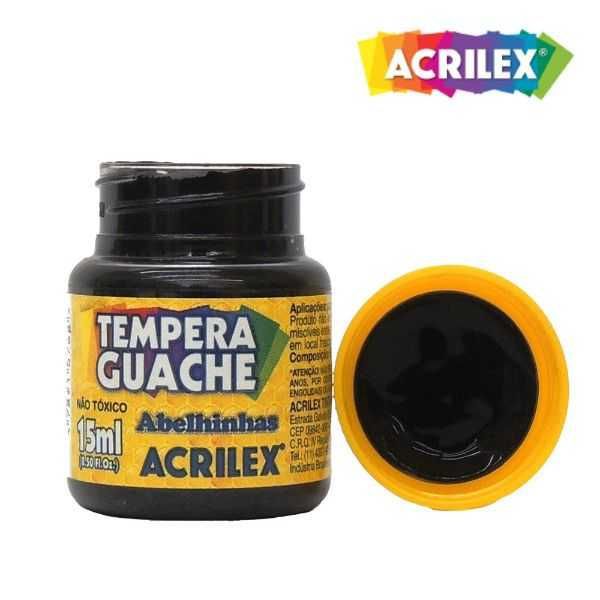 TINTA GUACHE 15ML PRETO UNIDADE