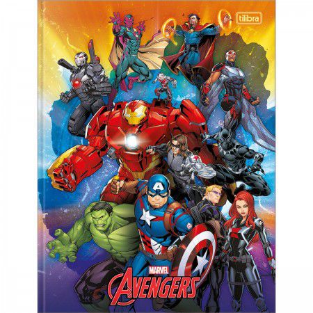 CADERNO BROCHURÃO CAPA DURA AVENGERS ASB 80FLS