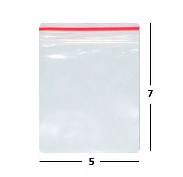 SACO ZIP TRANSPARENTE N.01 5X7CM 100 unidades