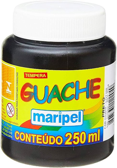 TINTA GUACHE 250 ML PRETO MARIPEL