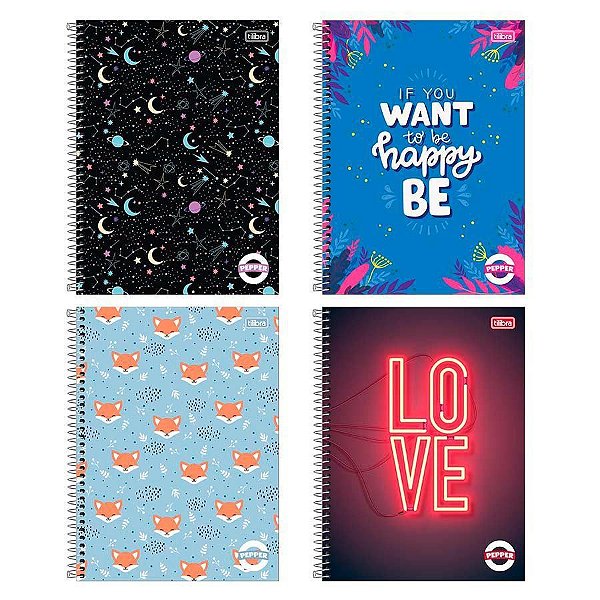 CADERNO 10 MATÉRIAS PEPPER FEMININO 160FLS TILIBRA