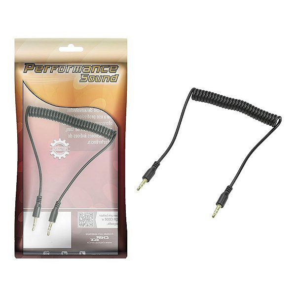CABO P2 + P2 ESTEREO - ESPIRAL - 1.2M - PRETO