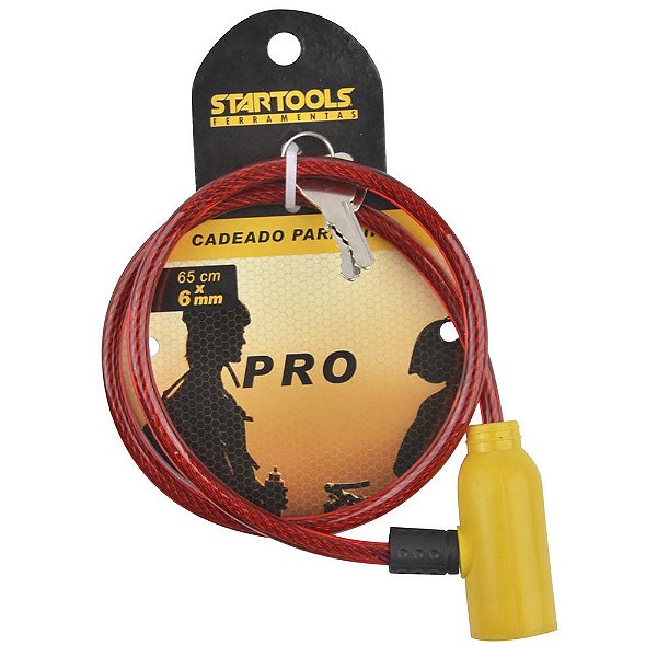 CADEADO TRAVA DE BICICLETA/MOTO PRO COLORS 65CMX6M