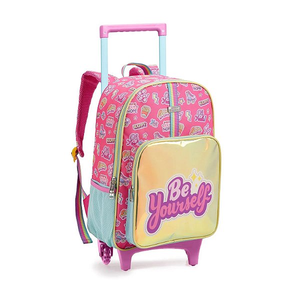 MOCHILA DE RODINHA 17'' BE YOURSELF ROSA SEANITE