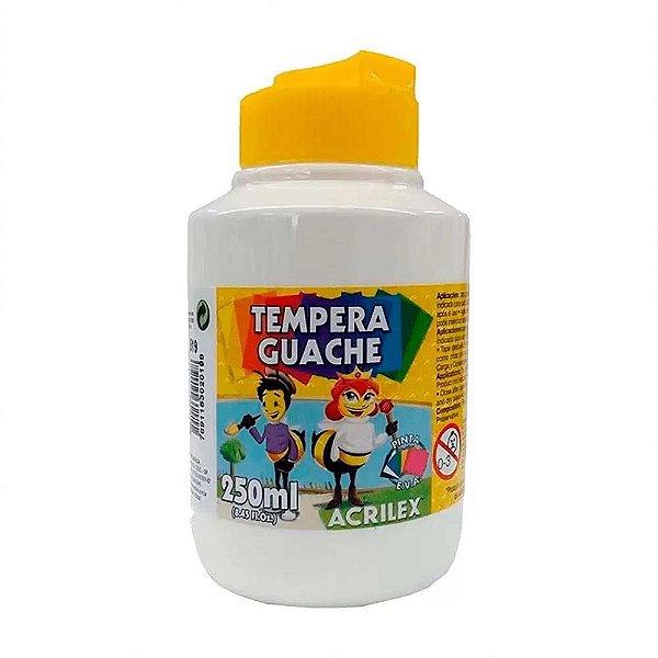 TINTA GUACHE 250 ML BRANCO UNIDADE
