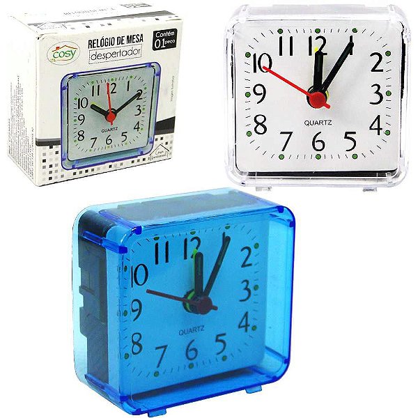 RELOGIO DE MESA DESPERTADOR RETANGULAR 6X5,5CM CZ2