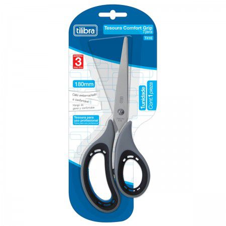 TESOURA COMFORT GRIP 180MM T416 CINZA