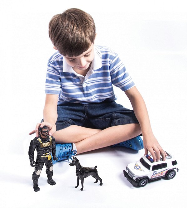 CARRINHO ELITE POLICE NA CAIXA 3 PEÇAS BSTOYS