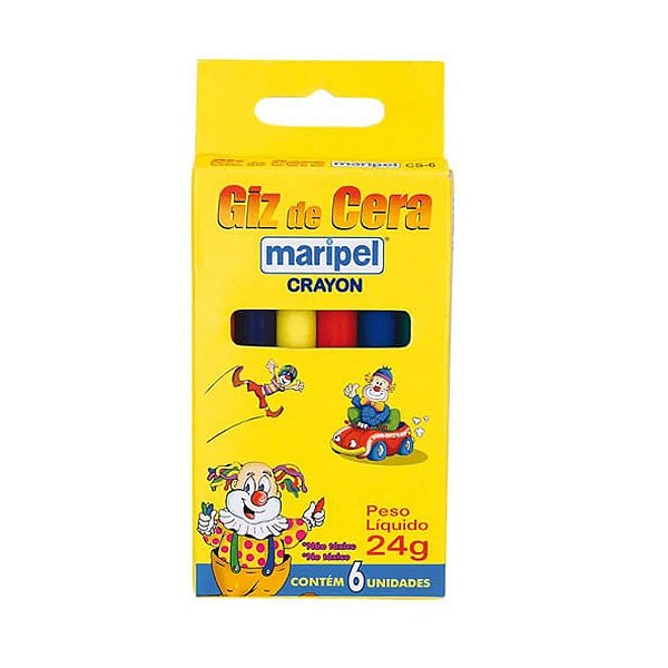 GIZ DE CERA 6 CORES MARIPEL