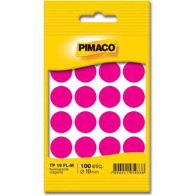 ETIQUETA REDONDA TP-19 MAGENTA FLUOR 19MM